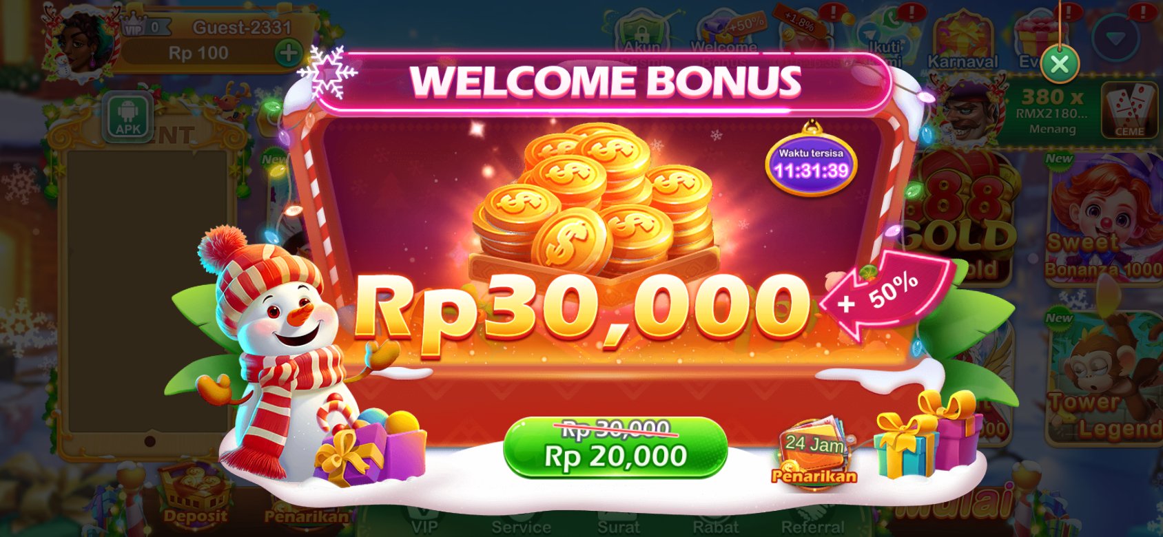 Bonus Selamat Datang di QT777 - Klaim Bonus Rp30,000 Sekarang!